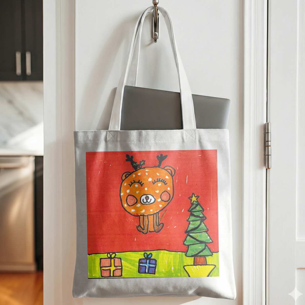 Personalised Tote Bag featuring artwork by child reference 84D7JD