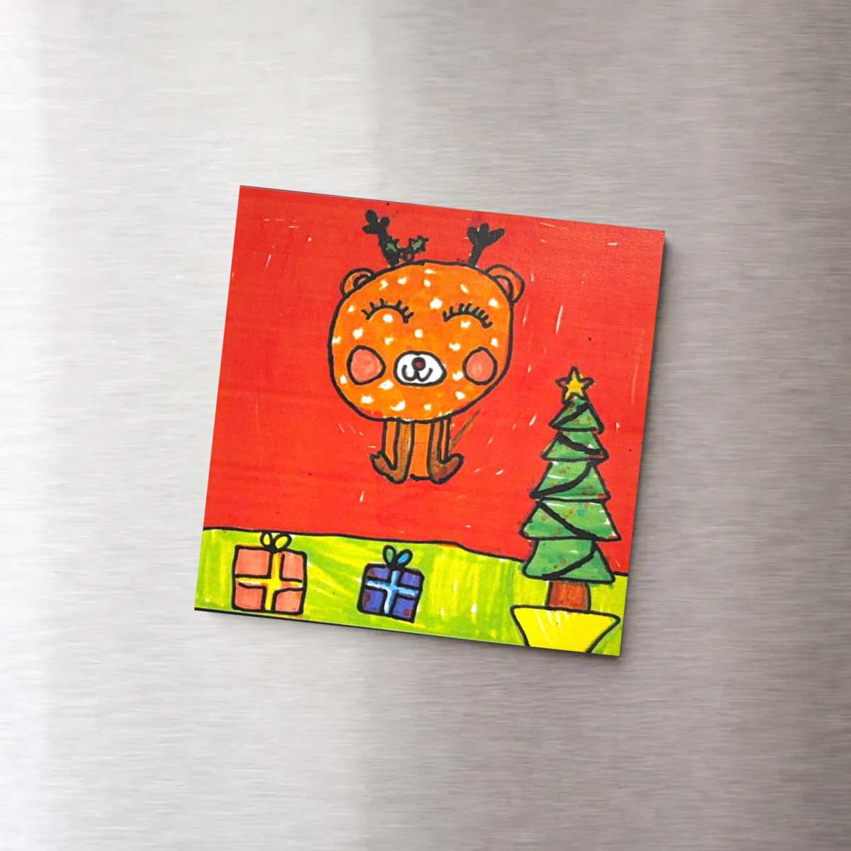 Personalised Fridge Magnet featuring artwork by child reference 84D7JD