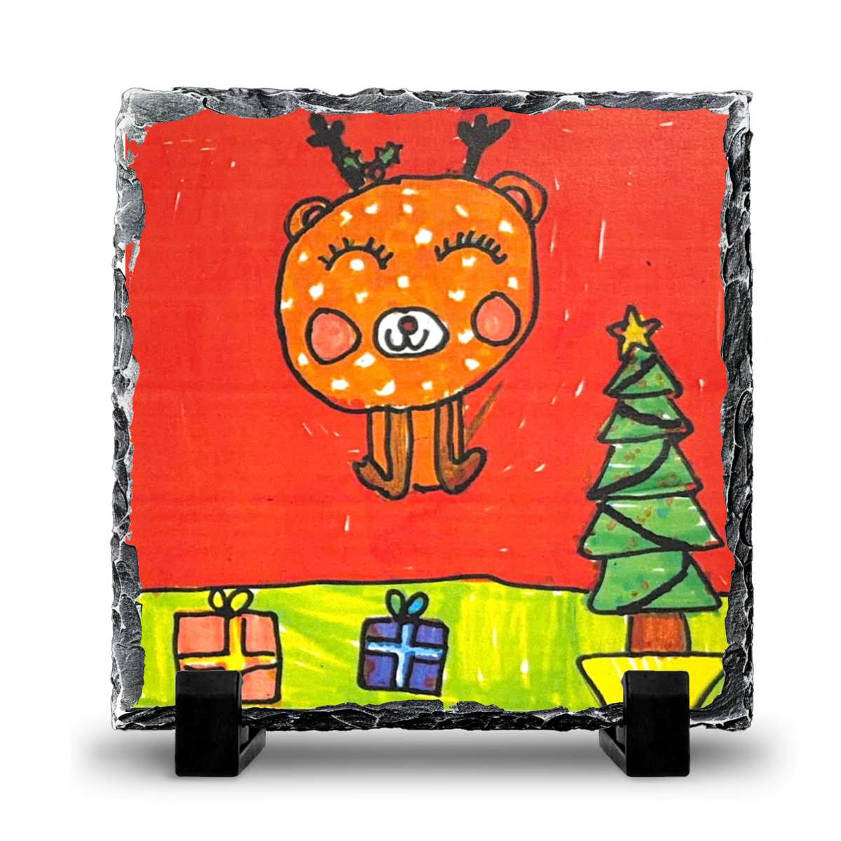 Personalised Slate Rock featuring artwork by child reference 84D7JD